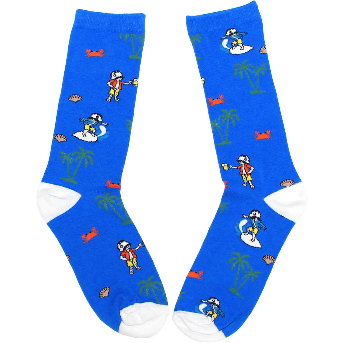 Surfer Boh with Palms (Dark Blue) / Crew Socks - Route One Apparel