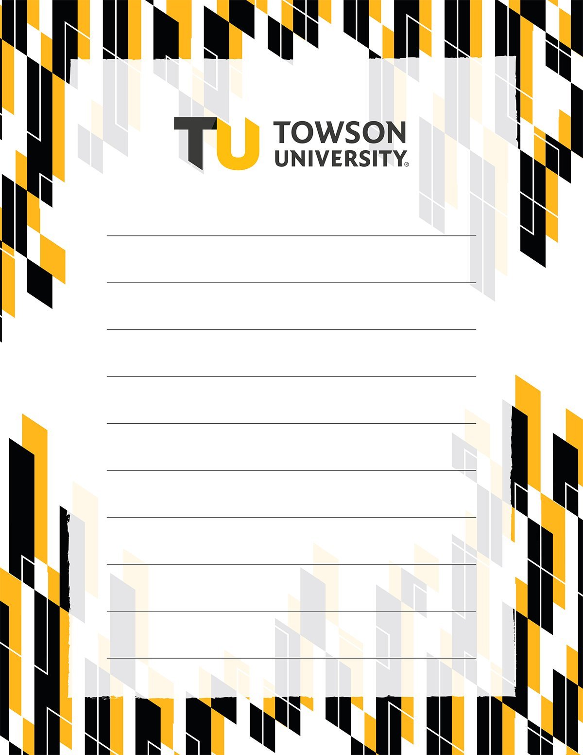 TU Logo with Tigertooth Pattern / Notepad - Route One Apparel