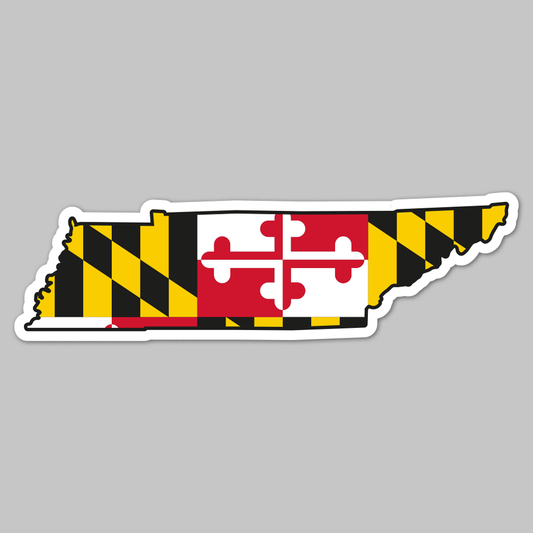 State of Tennessee w/ Maryland Flag / Sticker - Route One Apparel