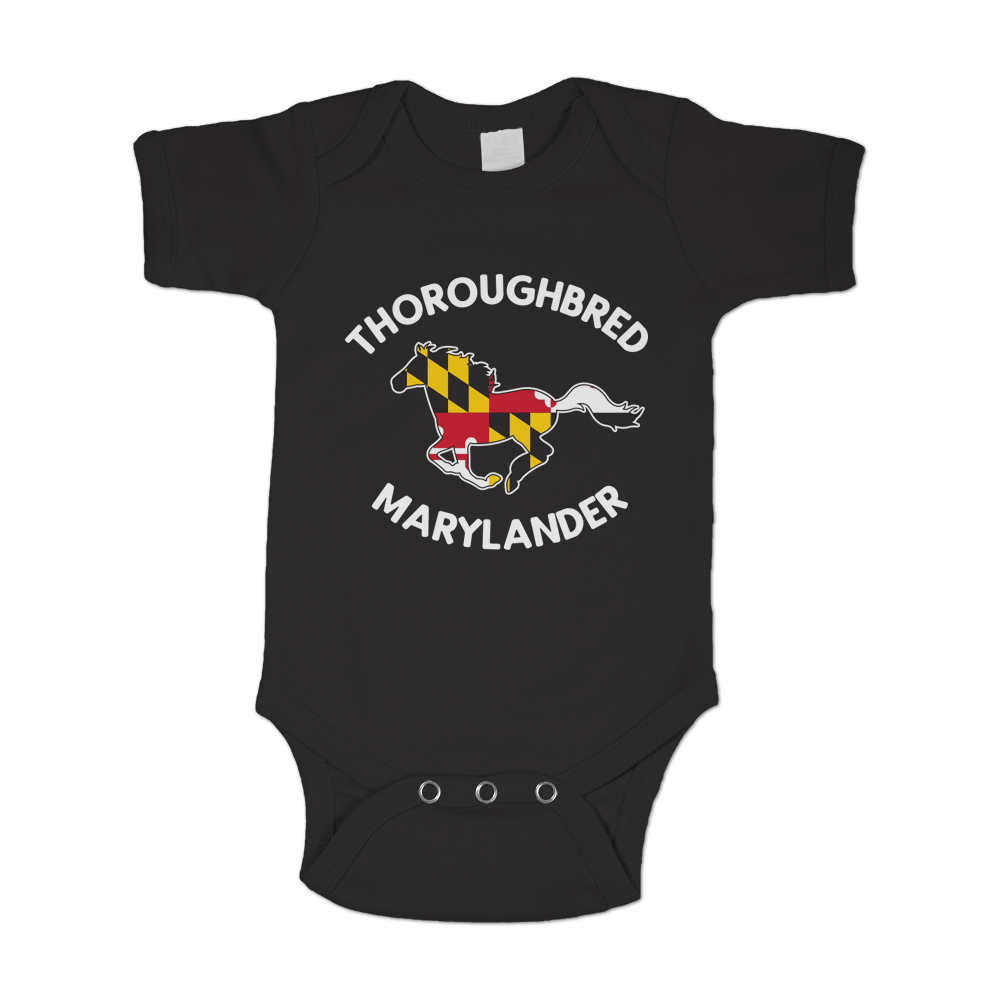 Thoroughbred Marylander (Black) / Baby Onesie - Route One Apparel