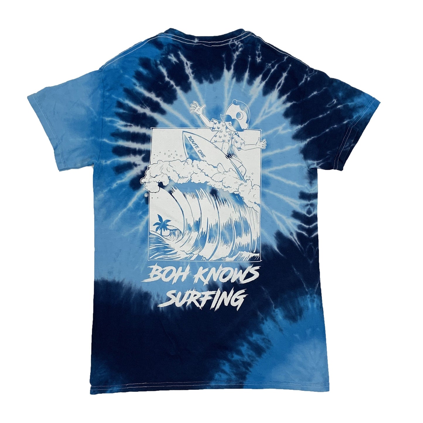 Boh Knows Surfing (Blue Tide Swirl) / Shirt - Route One Apparel