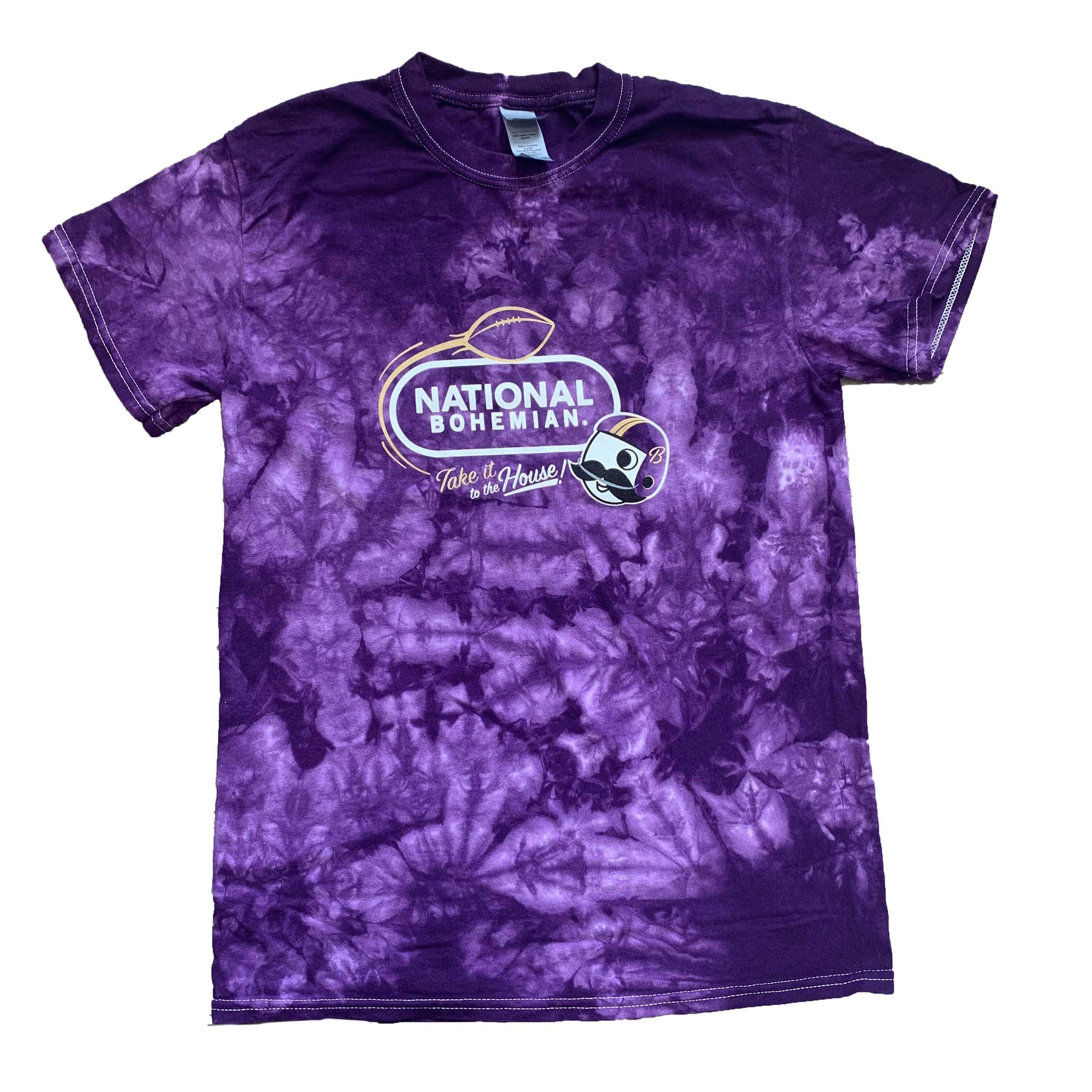 Take It To The House - National Bohemian Football (Purple Tie Dye) / Shirt - Route One Apparel