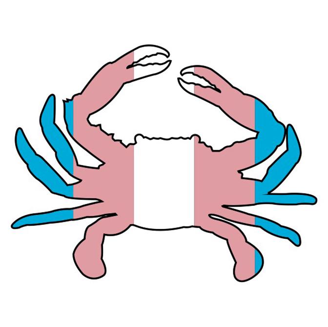 Trans Crab / Sticker - Route One Apparel