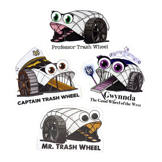 Trash Wheel Family (4-Pack) / Sticker - Route One Apparel
