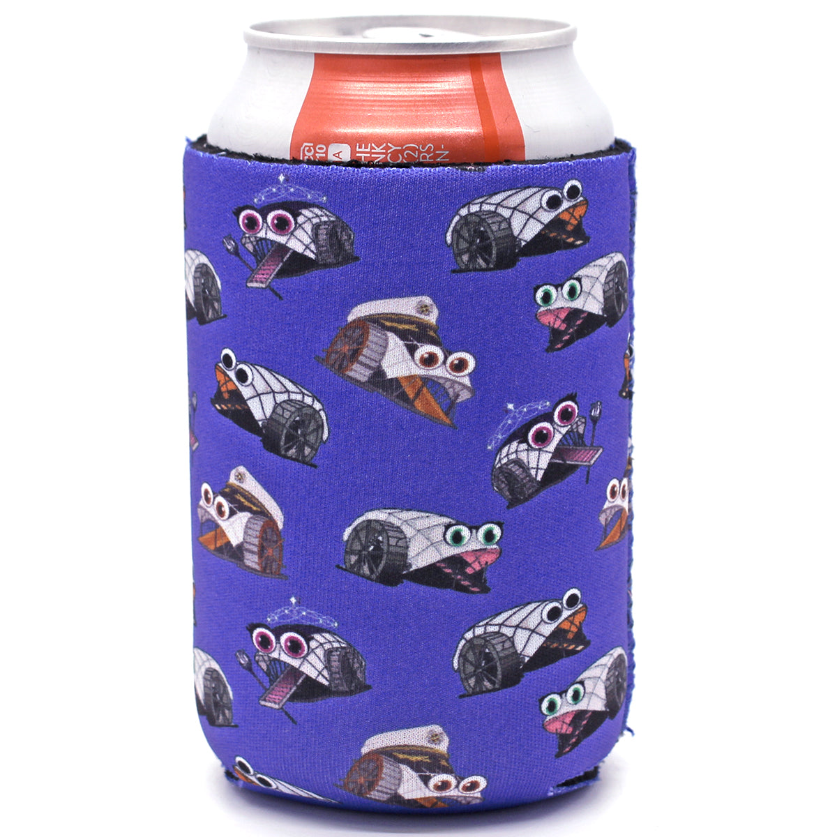 Trash Wheel Family Pattern (Blue) / Can Cooler - Route One Apparel