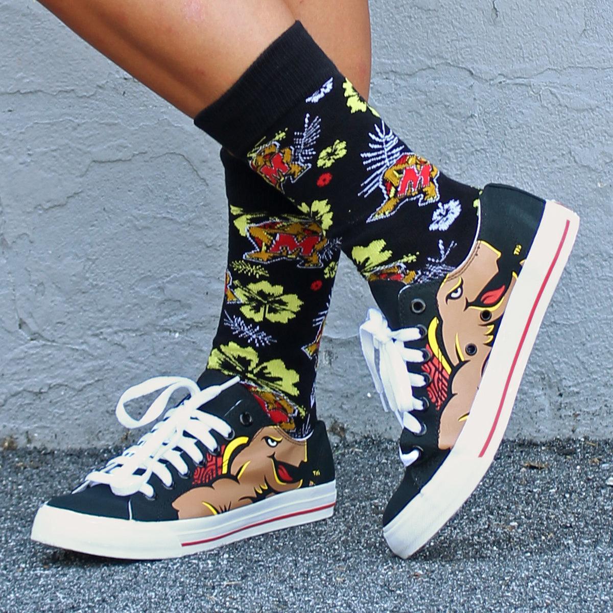 UMD Testudo (Black) / Crew Socks - Route One Apparel