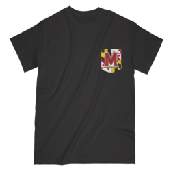 UMD "M" Logo Flag (Black) / Pocket Shirt - Route One Apparel