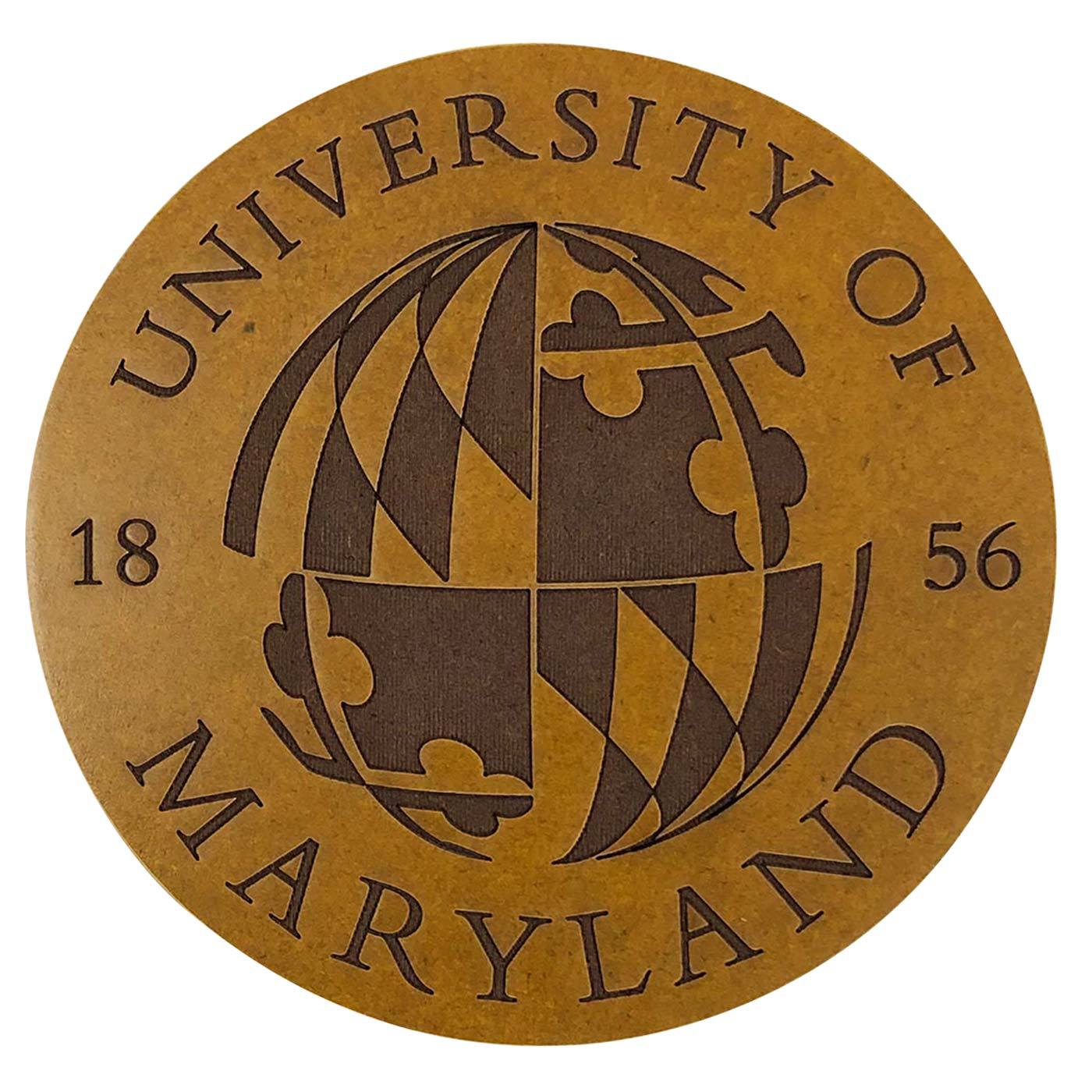 UMD Flag Globe / Wooden Coaster - Route One Apparel