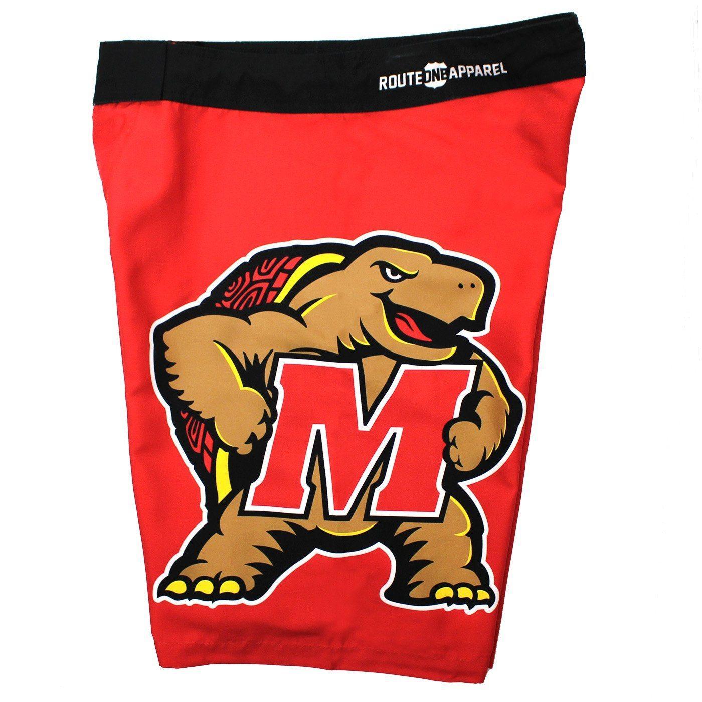 UMD Testudo (Red) / Board Shorts - Route One Apparel