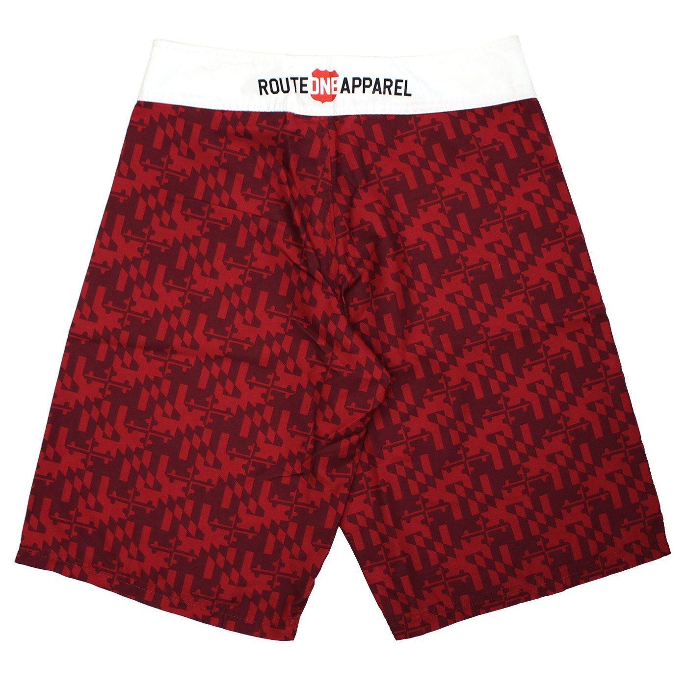 UMD Red Two-Tone (Red) / Board Shorts - Route One Apparel
