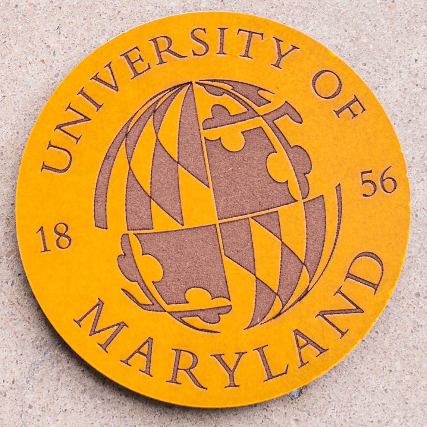 UMD Flag Globe / Wooden Coaster - Route One Apparel