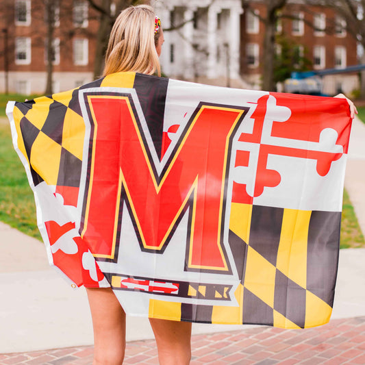 Horizontal Maryland Flag with UMD "M" Logo / Flag - Route One Apparel