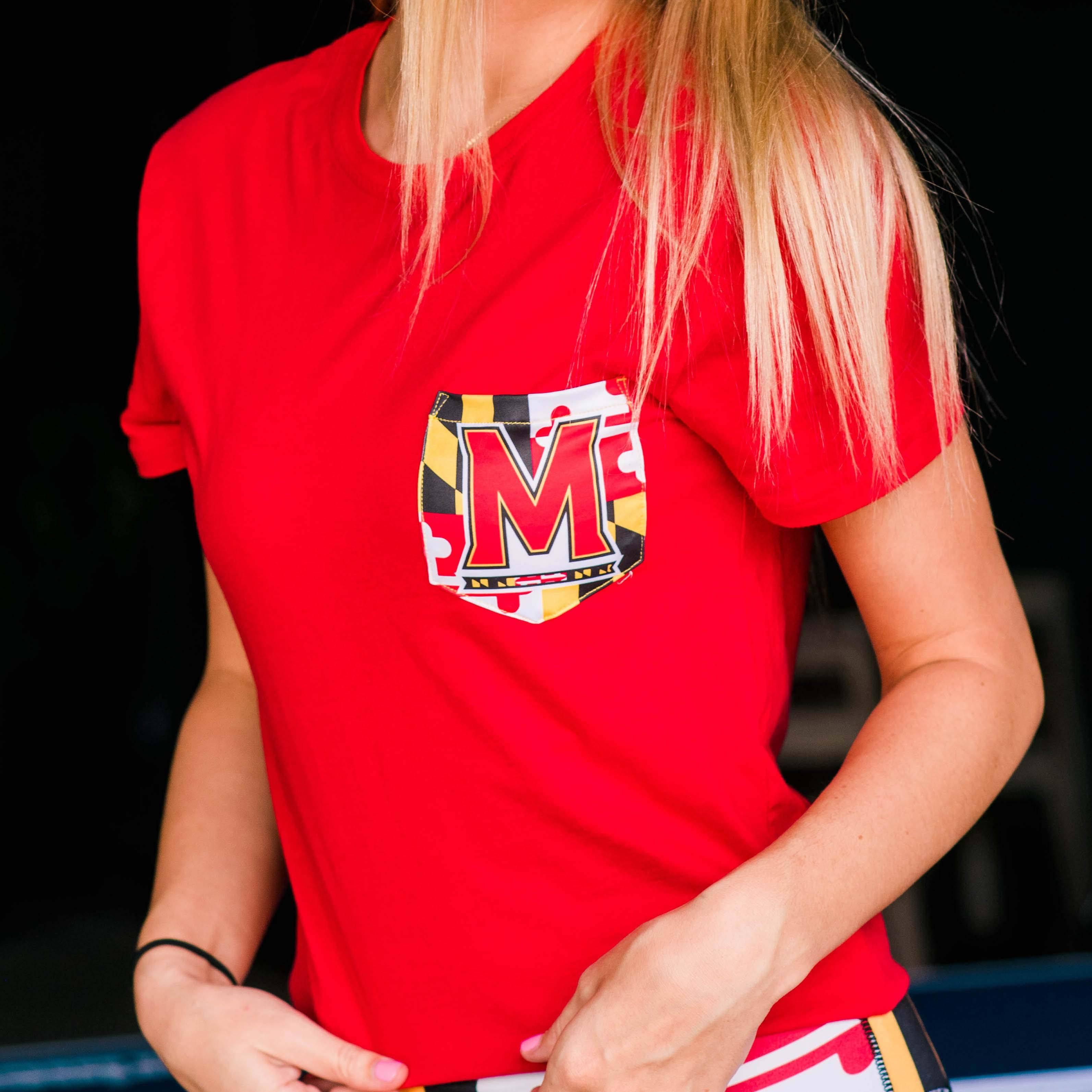 UMD "M" Logo Flag (Red) / Pocket Shirt - Route One Apparel