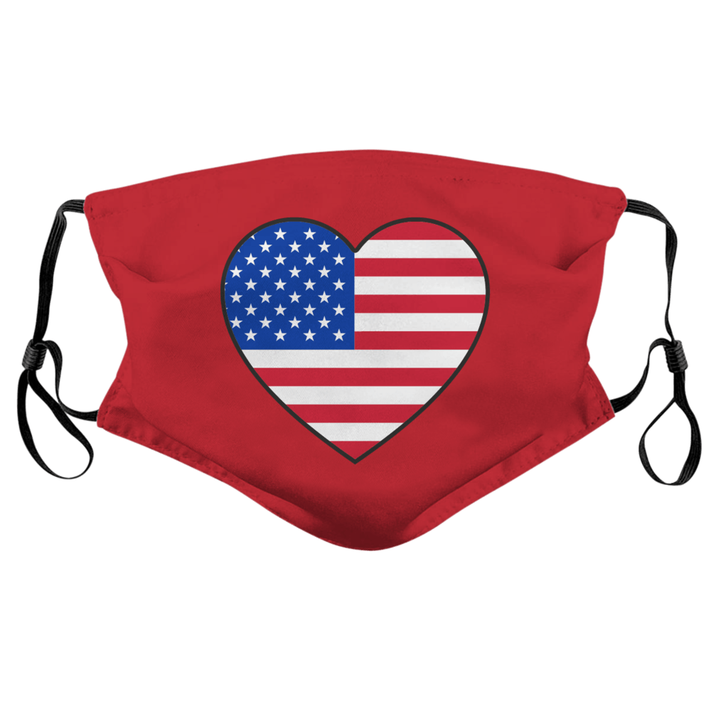 American Flag Heart (Red) - American Heart Association / Face Mask - Route One Apparel