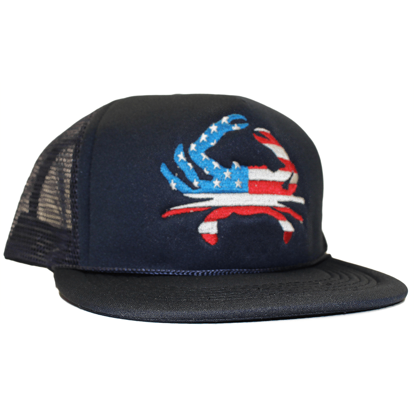 American Flag Crab (Navy) / Trucker Hat - Route One Apparel