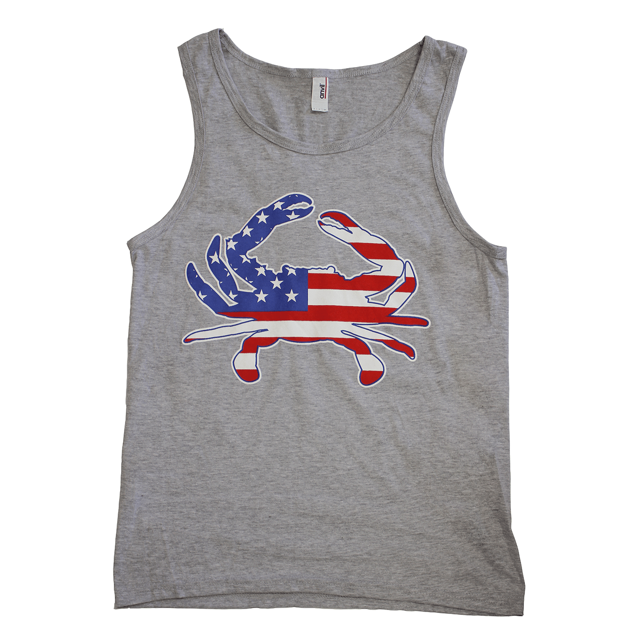 American Flag Crab (Heather Grey) / Tank - Route One Apparel