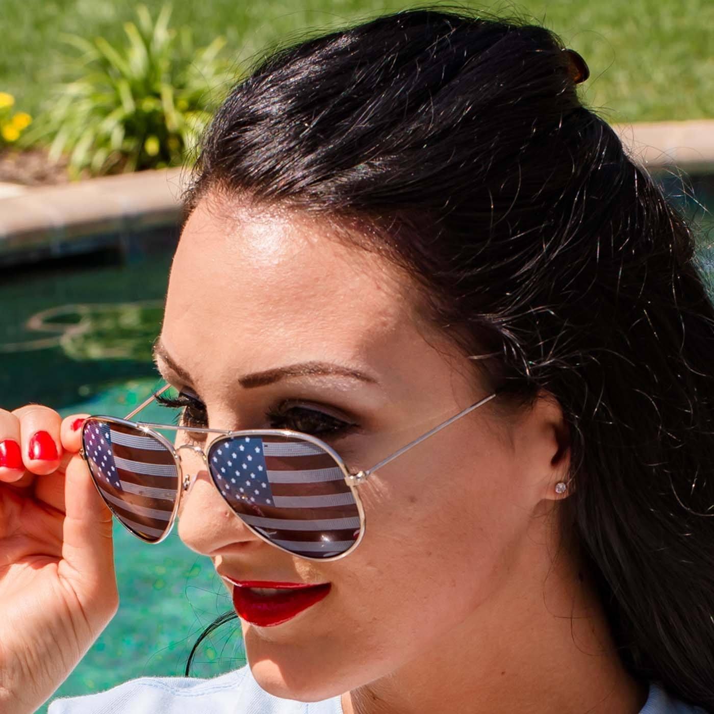 American Flag Aviator Sunglasses