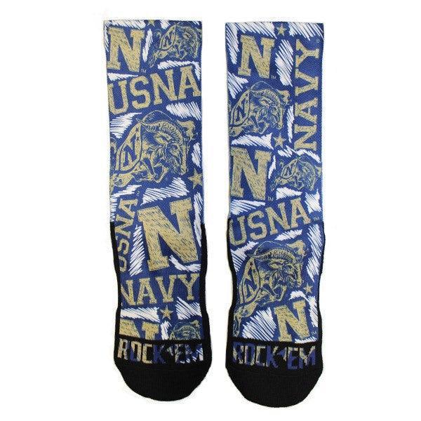U.S. Navy Logo Sketch / Crew Socks - Route One Apparel