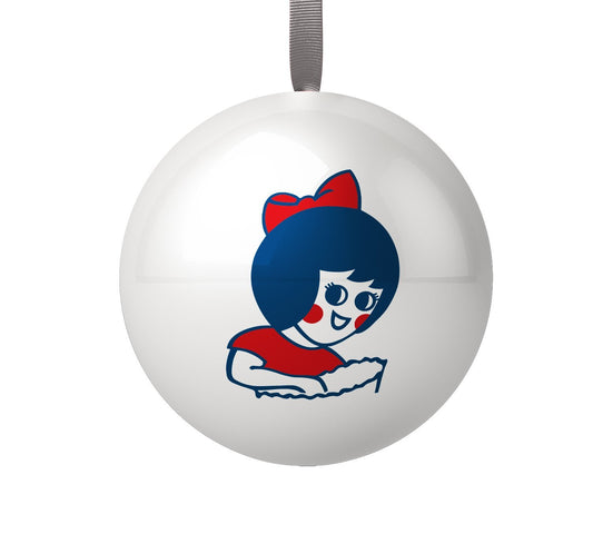 Utz Girl Logo (White) / Tin Ball Ornament - Route One Apparel