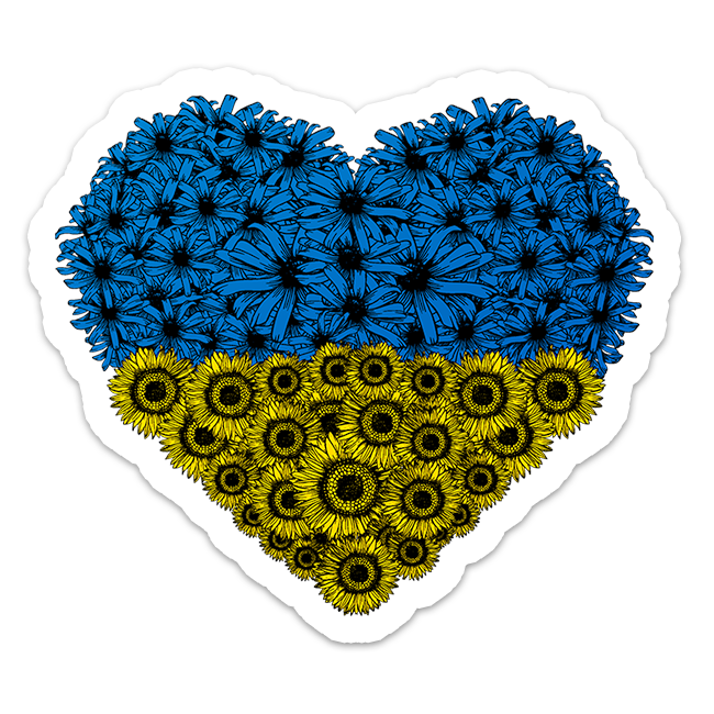 Ukraine Flag Floral Heart / Magnet - Route One Apparel