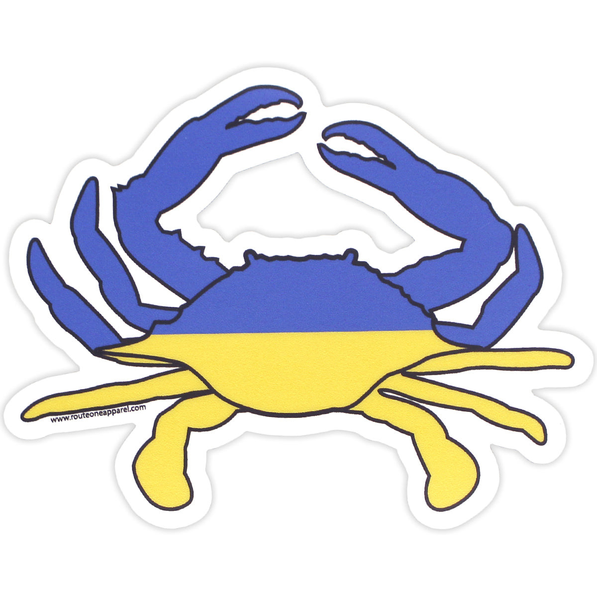 Ukrainian Flag Crab / Sticker - Route One Apparel