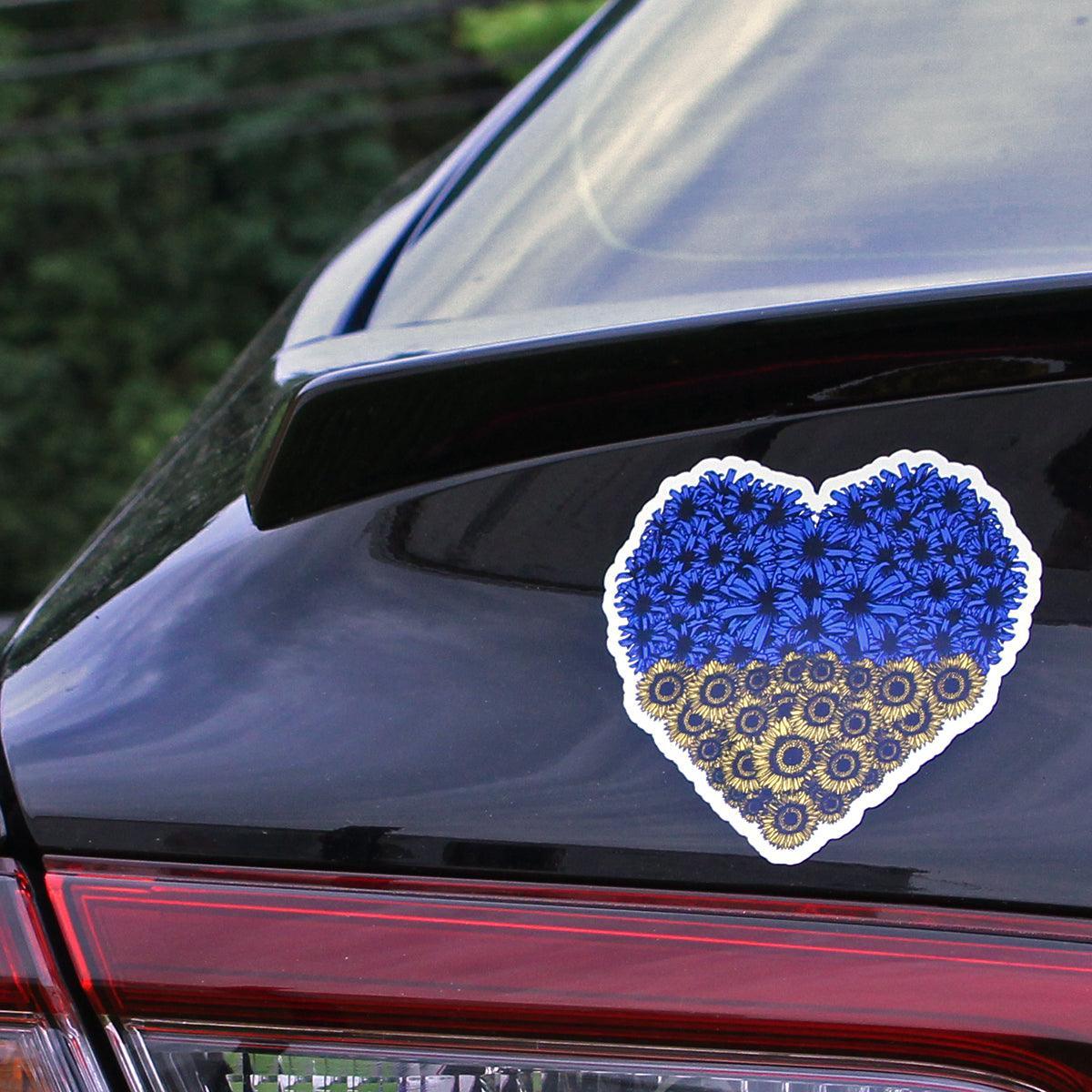 Route One Apparel Ukraine Flag Floral Heart / Magnet