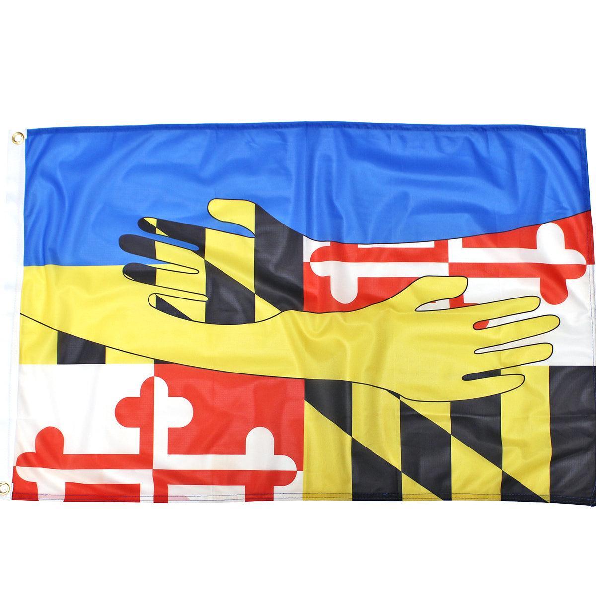 Ukraine & Maryland w/ Outreached Hands / Flag - Route One Apparel