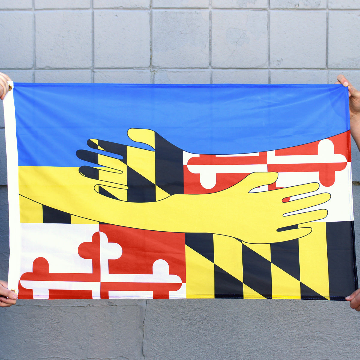 Ukraine & Maryland w/ Outreached Hands / Flag - Route One Apparel