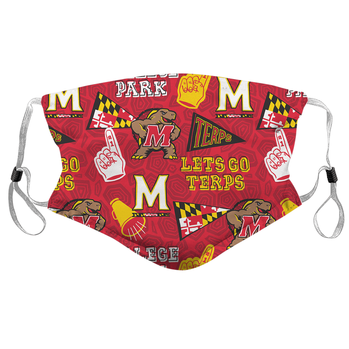 UMD Fan Pattern (Red) / Face Mask - Route One Apparel