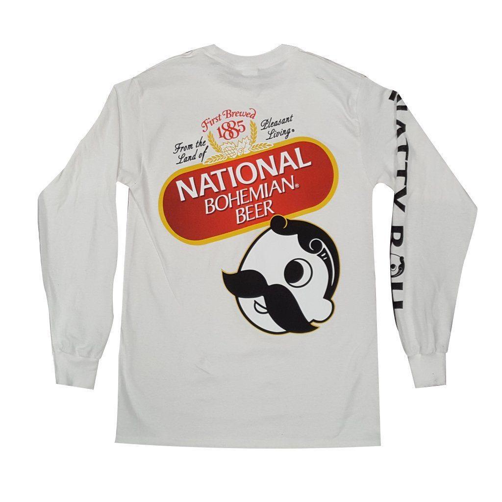 National Bohemian Beer Signature Classic (White) / Long Sleeve Shirt - Route One Apparel