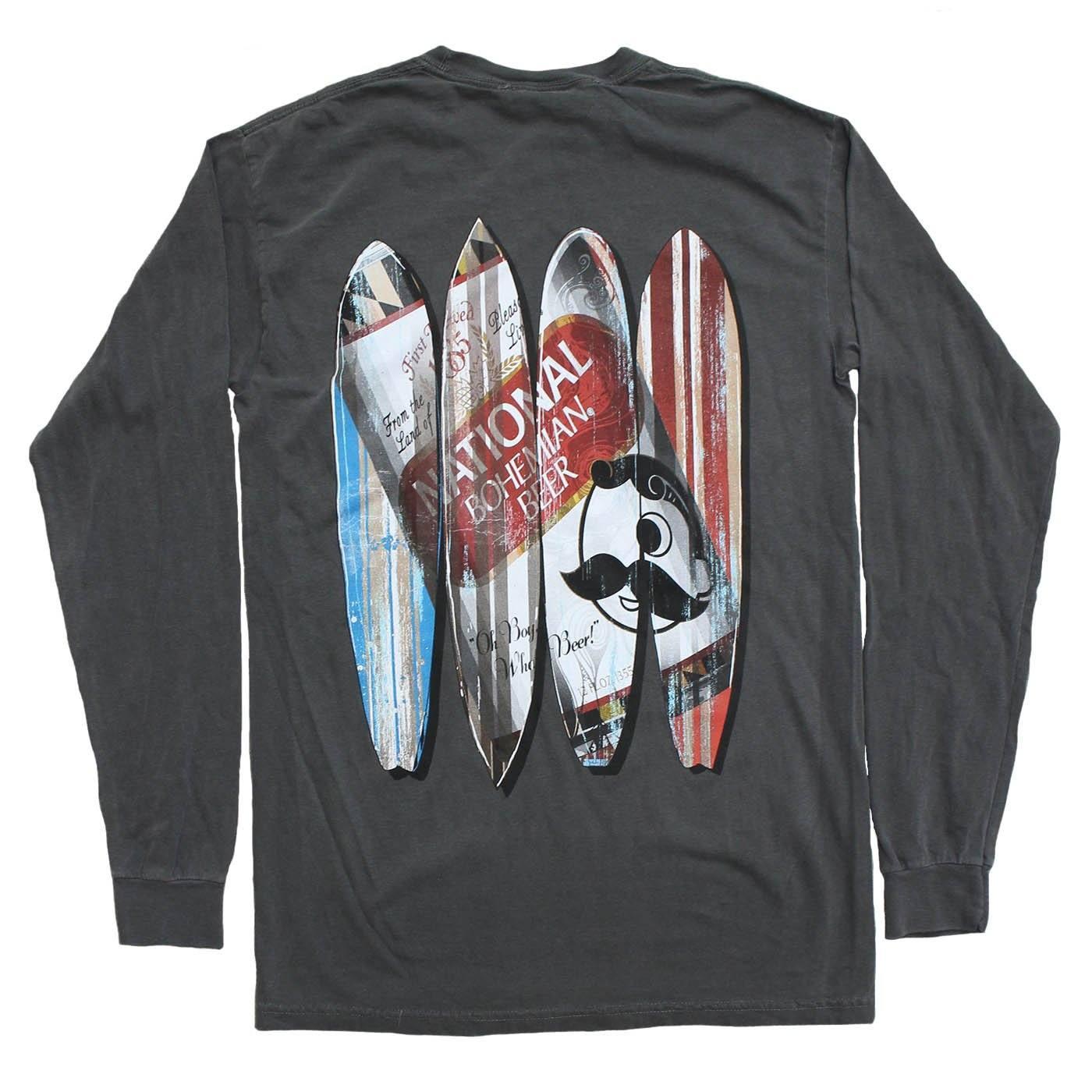 Natty Boh Can Surfboards (Pepper) / Long Sleeve Shirt - Route One Apparel