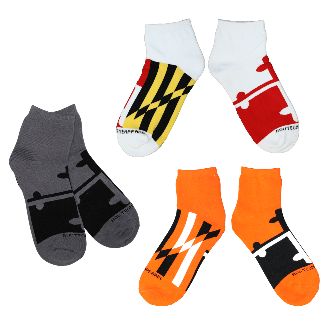 Maryland Flag Assortment (3-Pack) / Ankle Socks *BUNDLE PACKS* - Route One Apparel