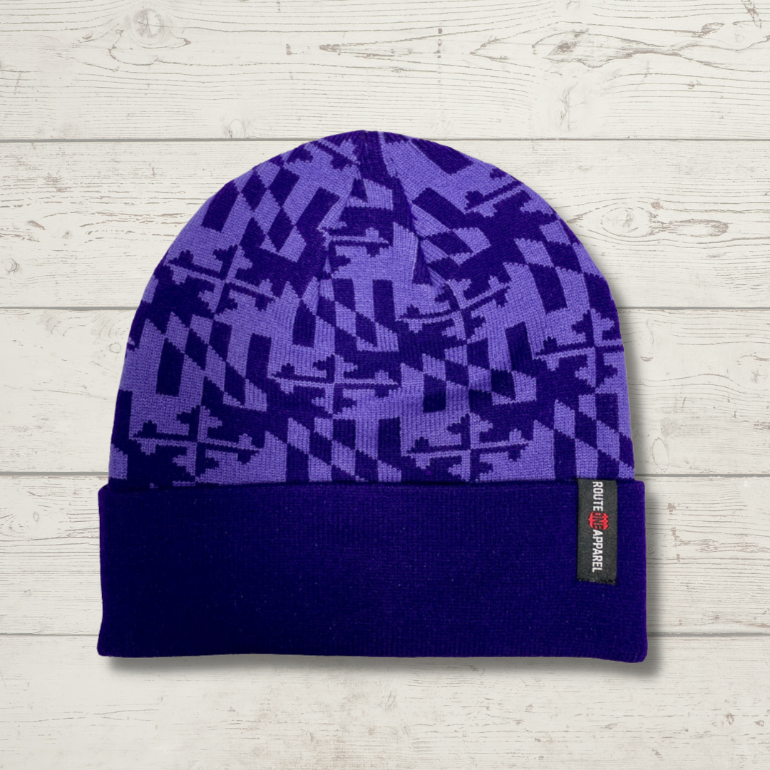 Purple Maryland Flag / Beanie - Route One Apparel