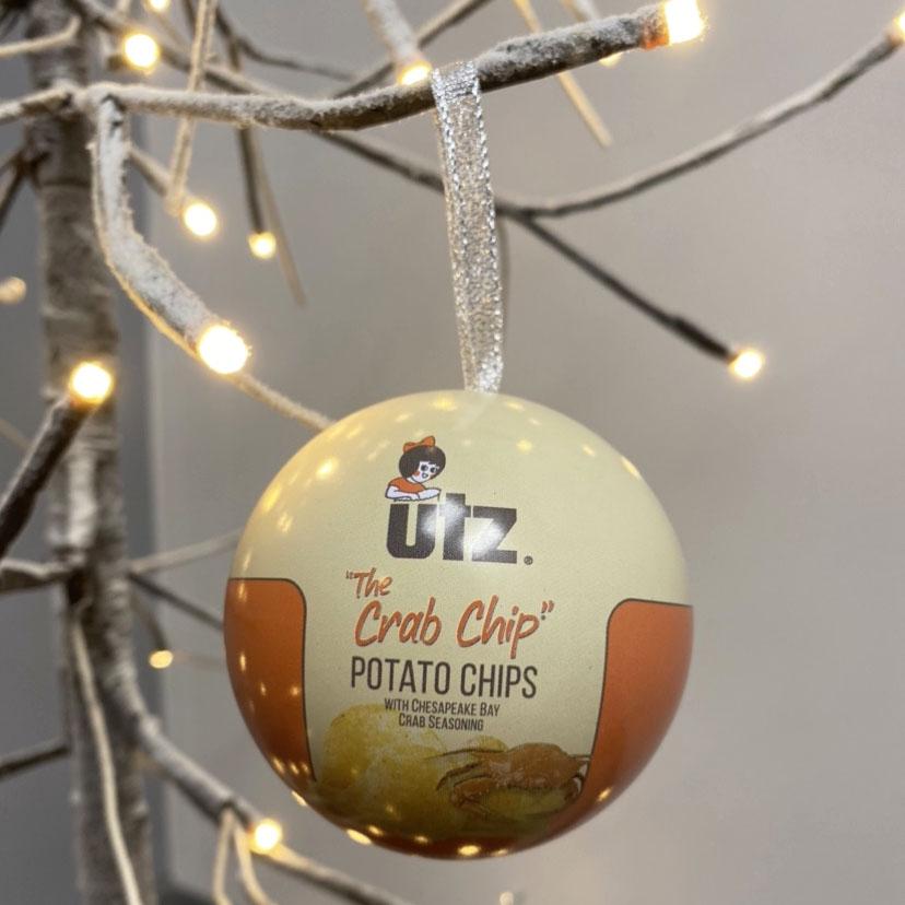 Utz Crab Chips / Tin Ball Ornament - Route One Apparel
