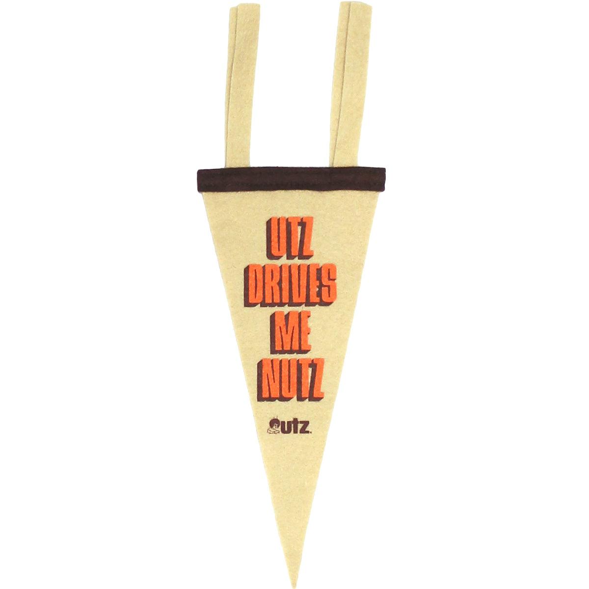 "Utz Drives Me Nutz" / Mini Pennant Flag - Route One Apparel