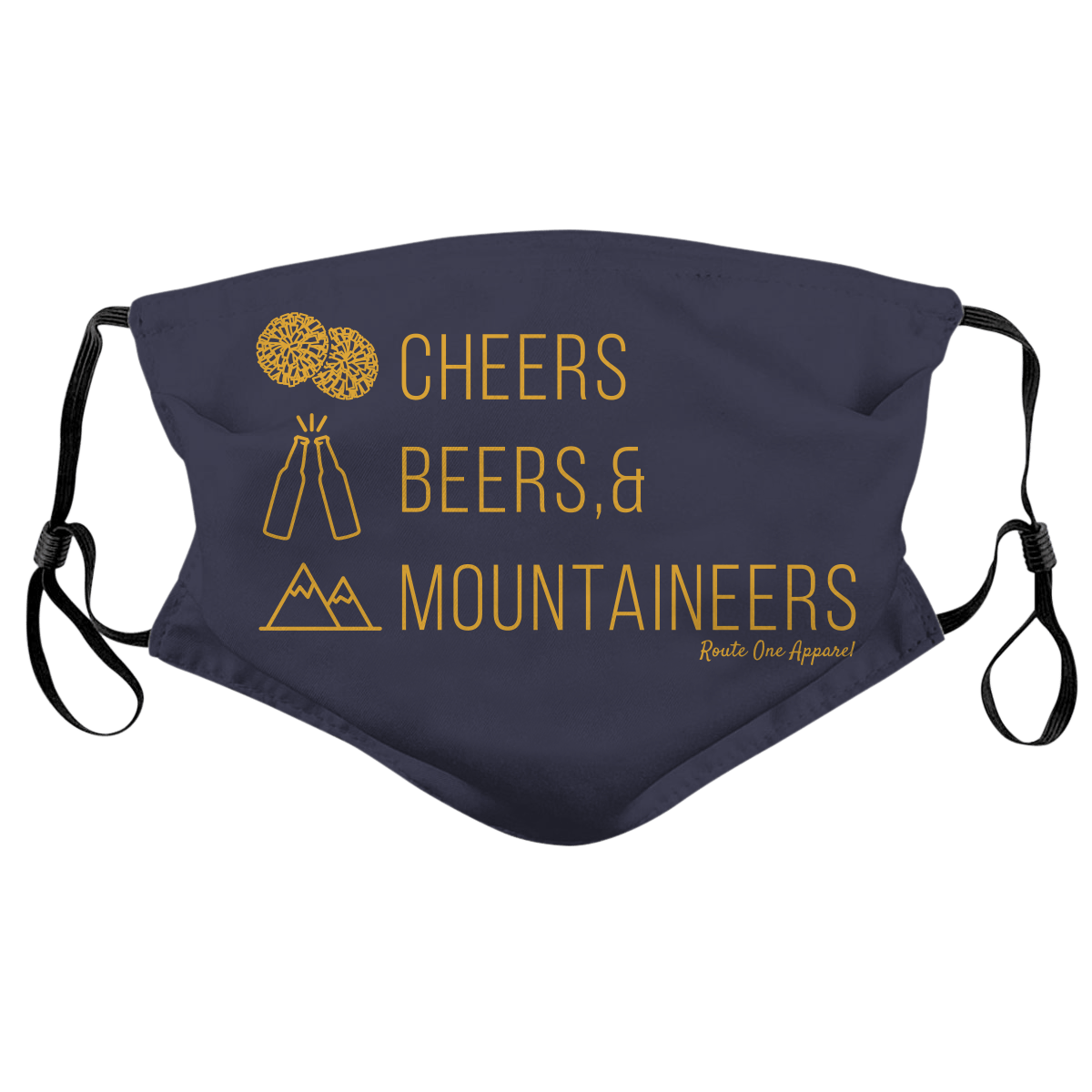 Cheers Beers Mountaineers / Face Mask - Route One Apparel