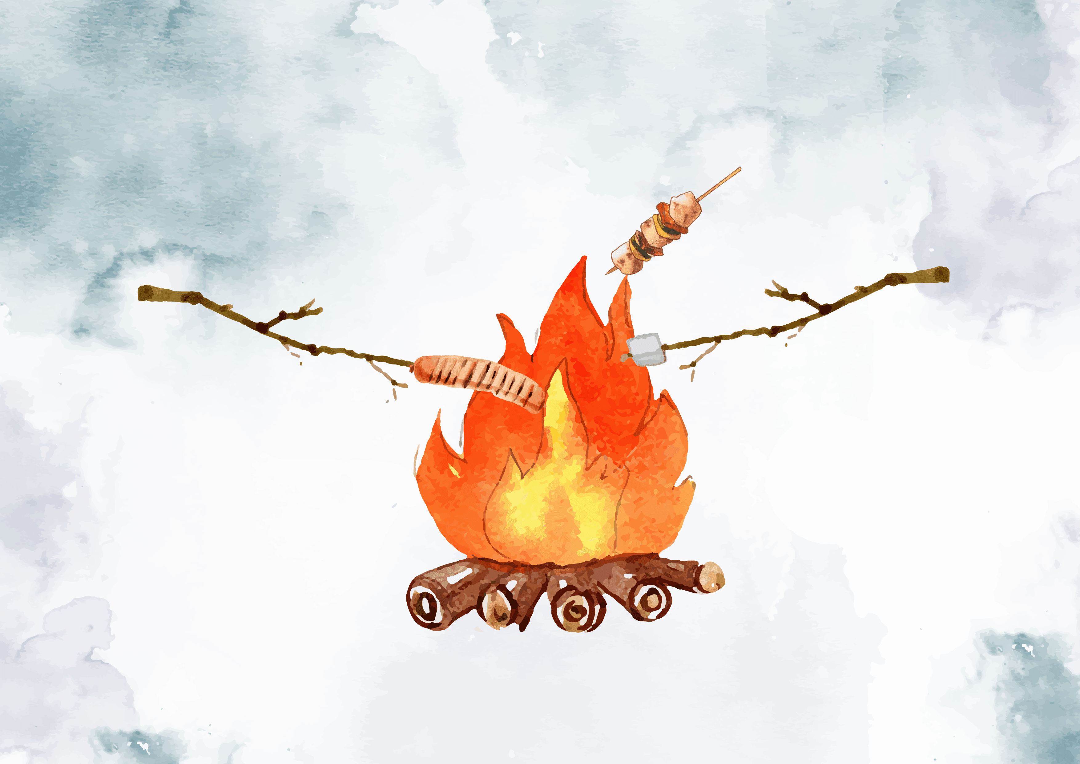 Campfire Watercolor / Notecard Set - Route One Apparel