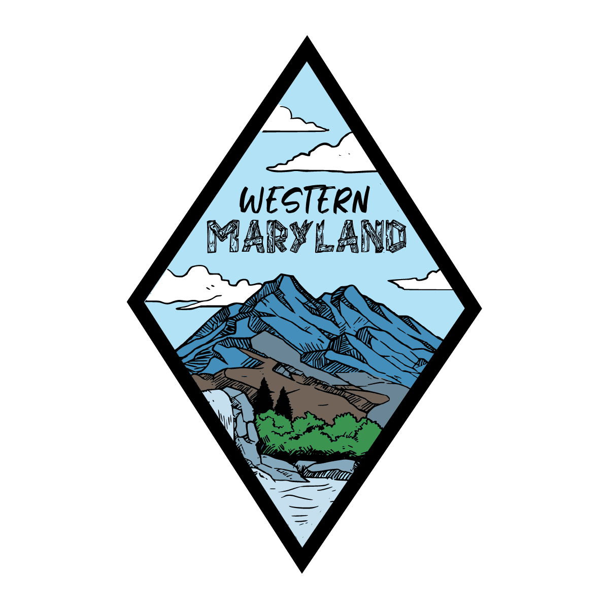 Western Maryland / Diamond Sticker - Route One Apparel