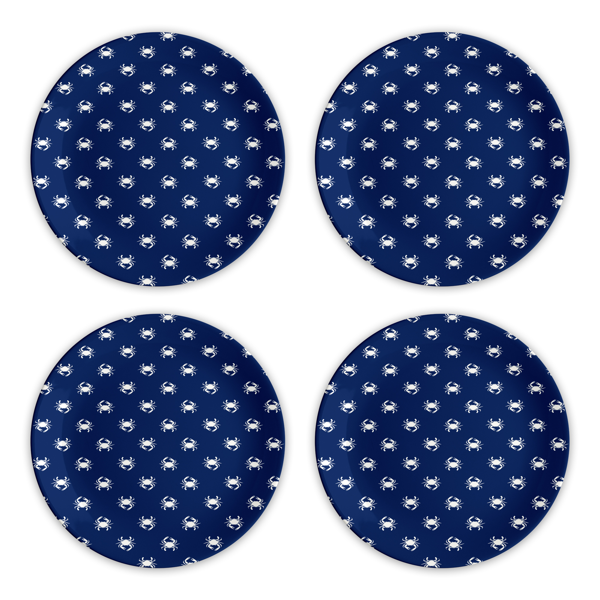White Crab Pattern (Navy) / Plate - Route One Apparel