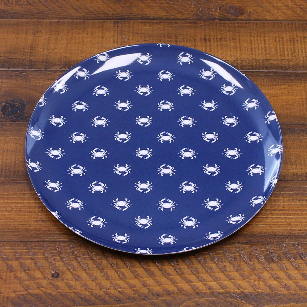 White Crab Pattern (Navy) / Plate - Route One Apparel
