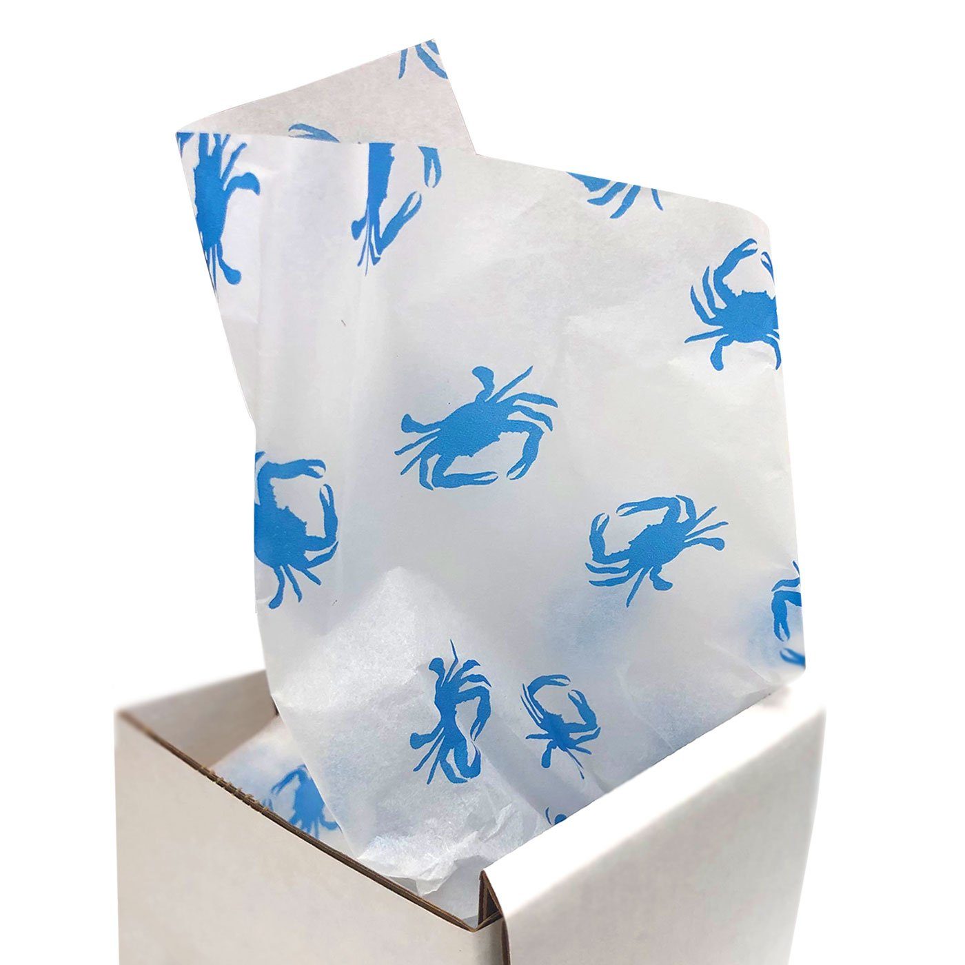 Crab Pattern (White w/ Blue Crabs) / Tissue Paper Pack - Route One Apparel