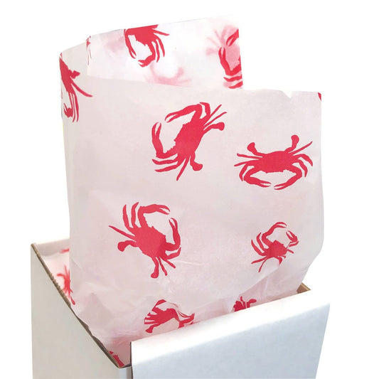 Crab Pattern (White w/ Red Crabs) / Tissue Paper Pack - Route One Apparel