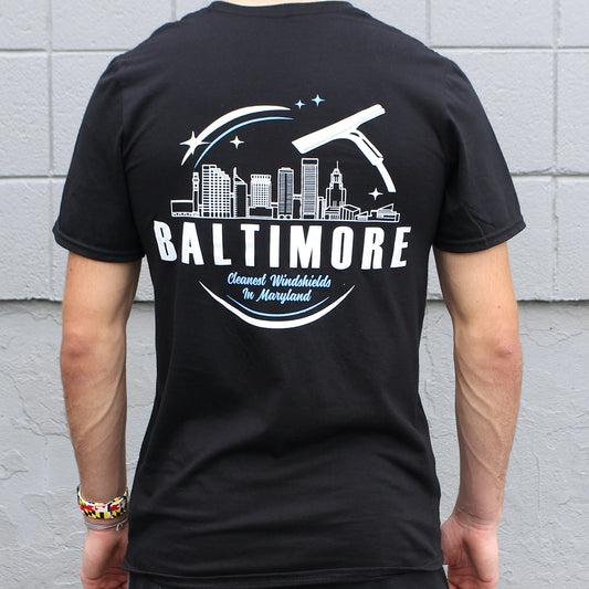 Baltimore Humor Cleanest Windshields in Maryland (Black) / Shirt - Route One Apparel