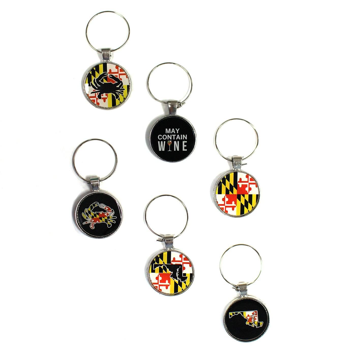 Maryland Wine Charms (Set of 6) - Route One Apparel