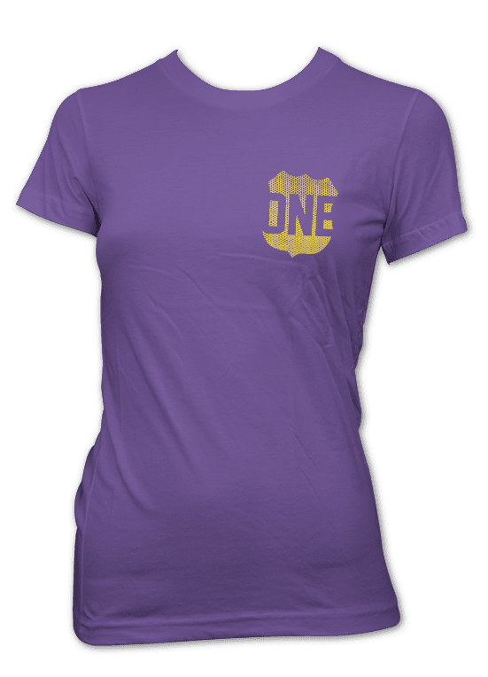 Route One Apparel Purple & Gold Flag & Crab (Purple) / Ladies Shirt - Route One Apparel