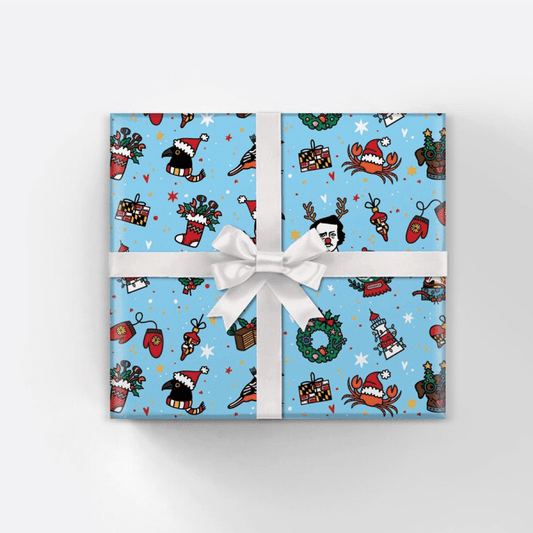 Home for the Holidays (Blue) / Gift Wrap - Route One Apparel