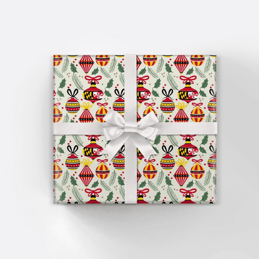 Maryland Christmas Ornaments (White) / Gift Wrap - Route One Apparel