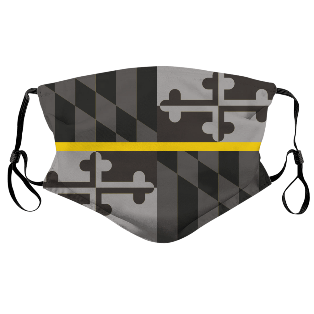 Maryland Flag Yellow Line / Face Mask - Route One Apparel