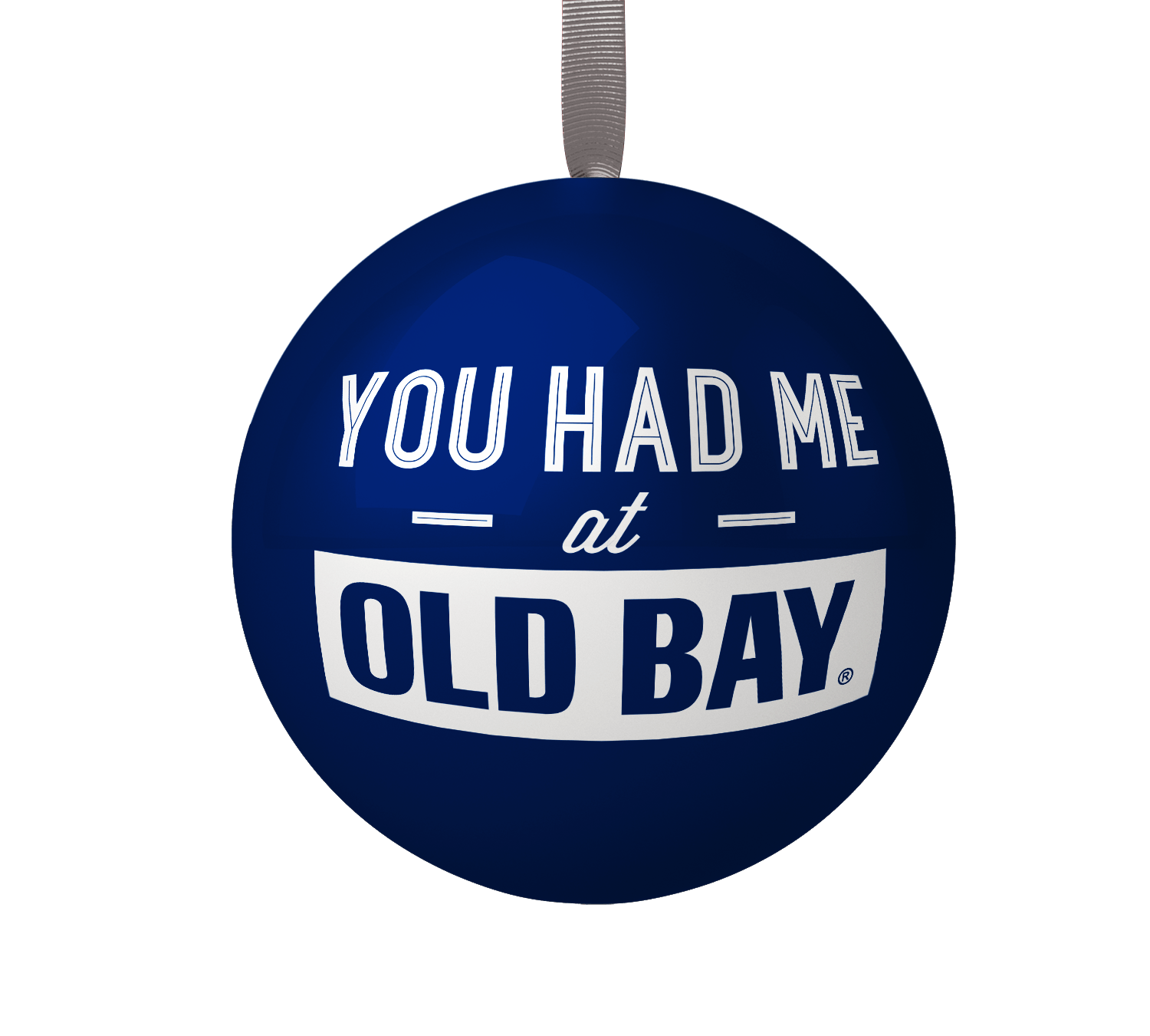 You Had Me At Old Bay (Blue) / Tin Ball Ornament - Route One Apparel
