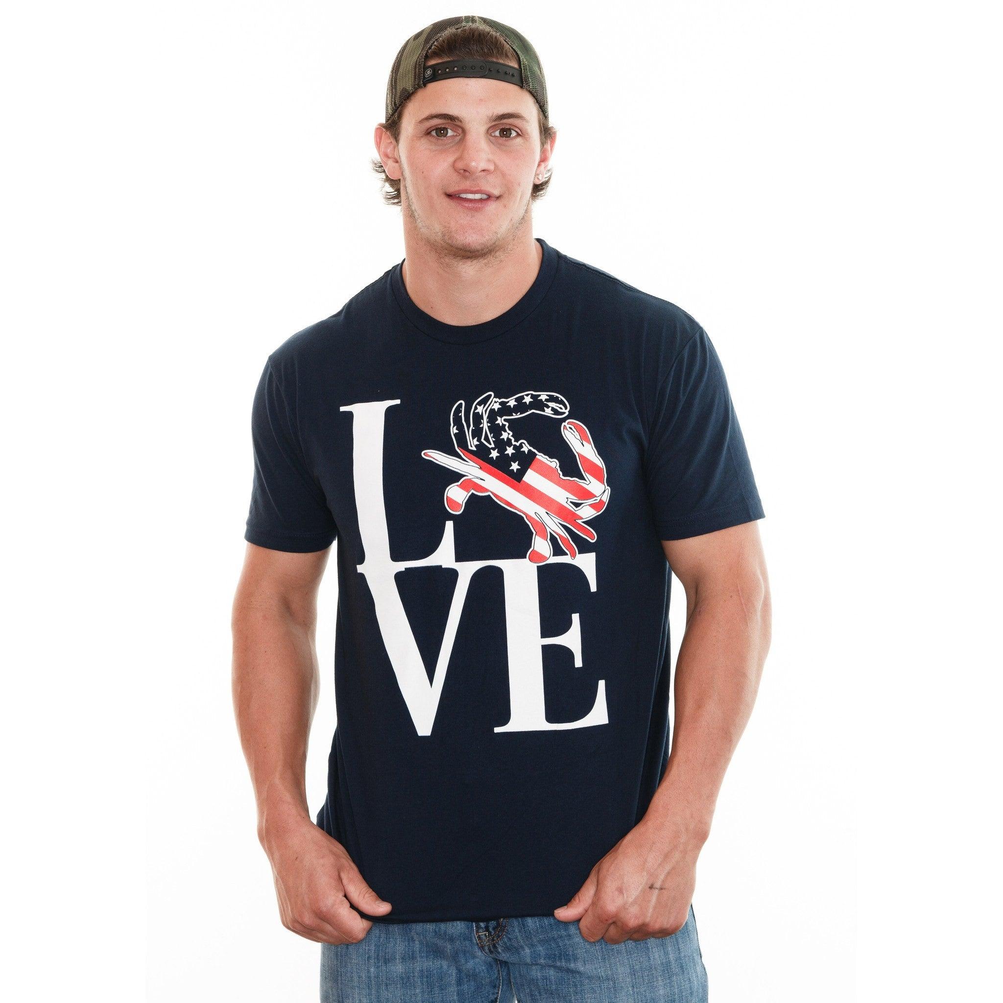 American Crabby Love (Navy Blue) / Shirt - Route One Apparel